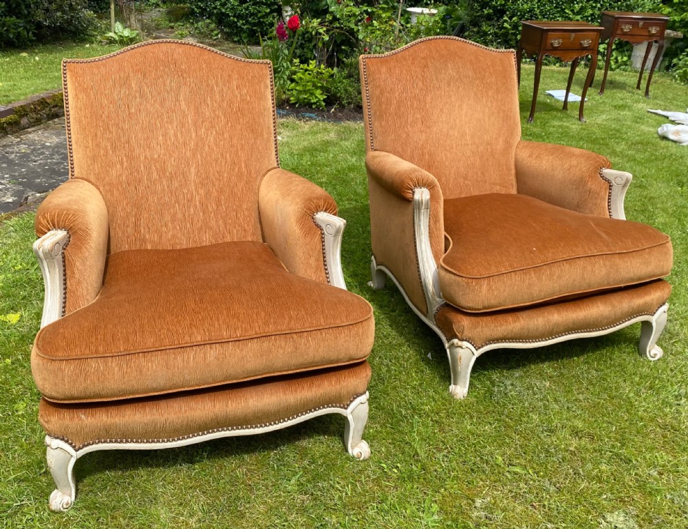 Pair of large Bergere armchairs  View II
