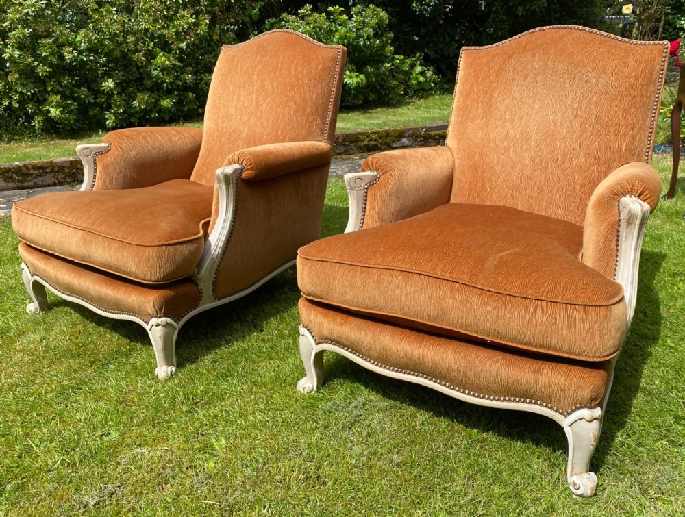 Pair of large Bergere armchairs  View III