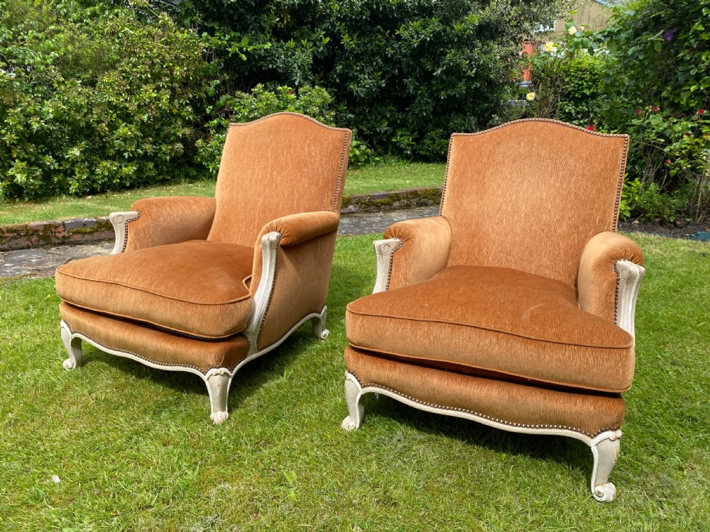 Pair of large Bergere armchairs  View V