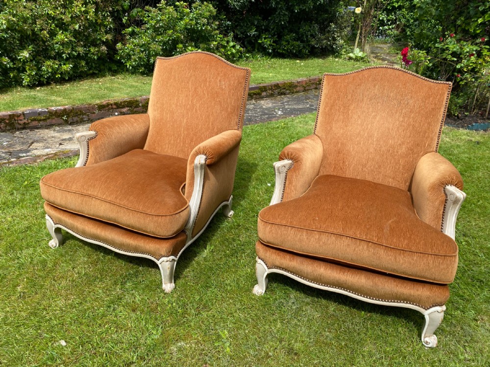 Pair of large Bergere armchairs  View VI