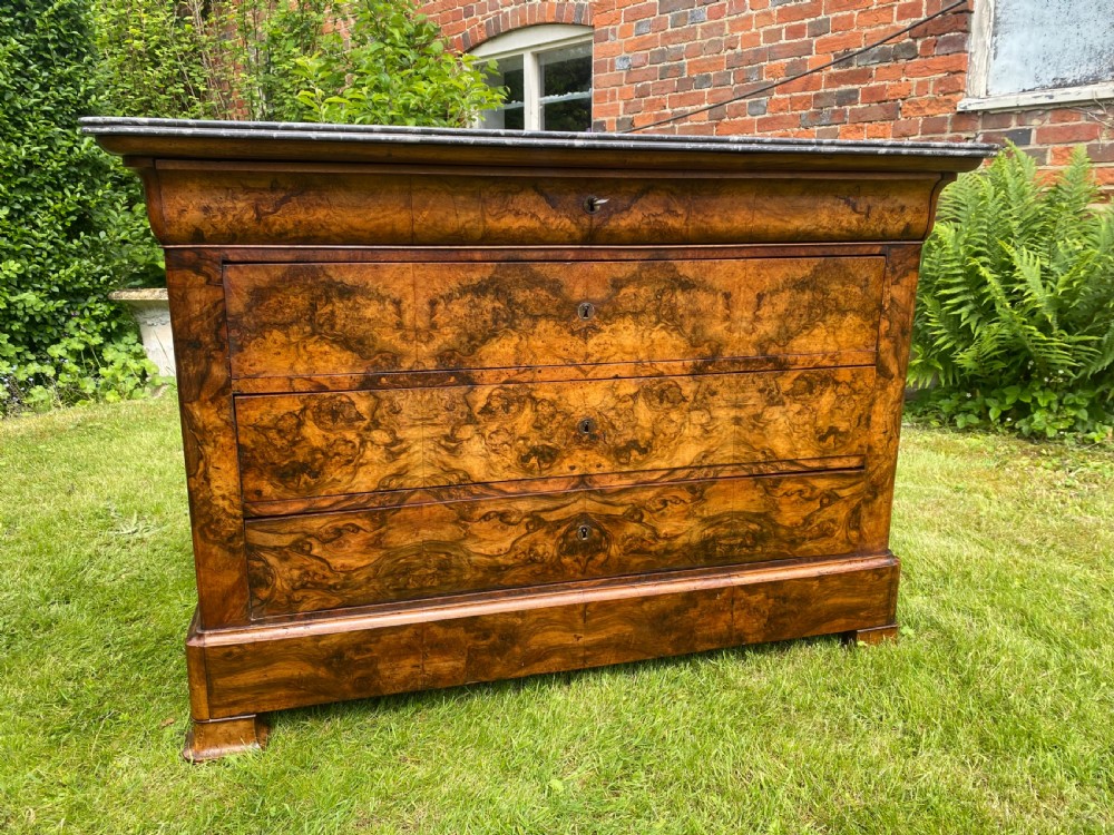 Louis Philippe burr walnut commode  View II