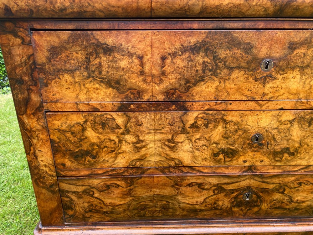 Louis Philippe burr walnut commode  View III
