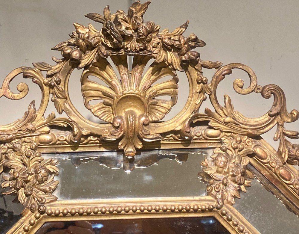 French margin or cushion mirror in gilt View VI
