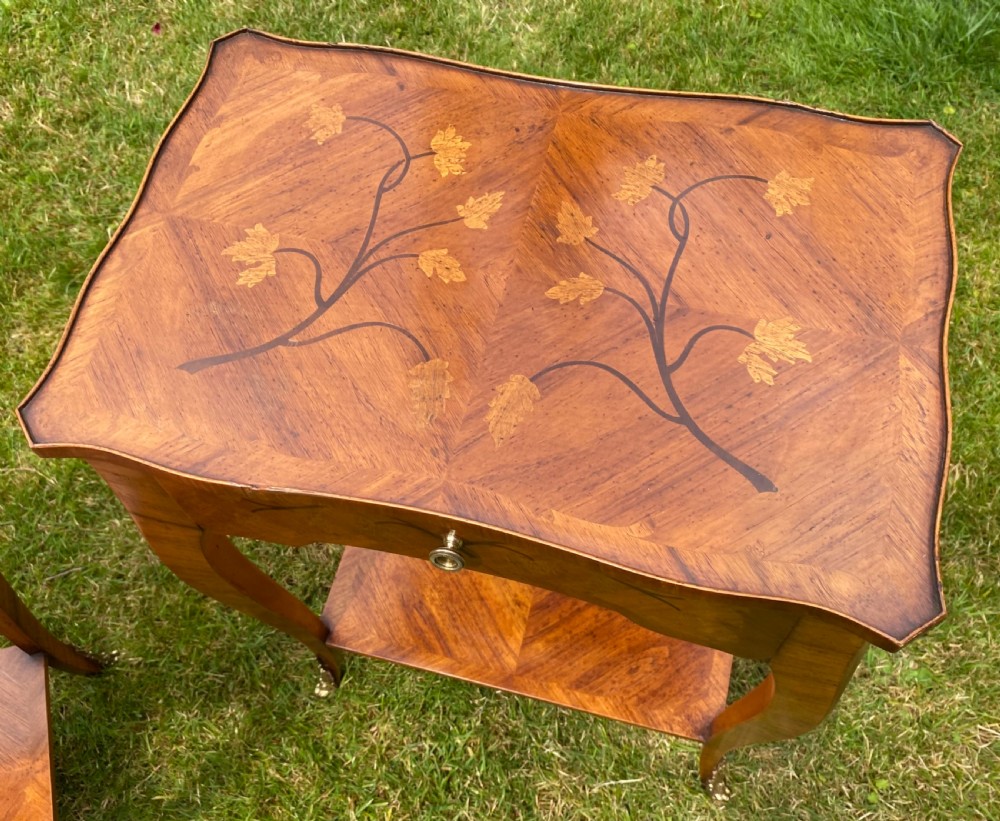 Pair of marquetry bedside tables  View III