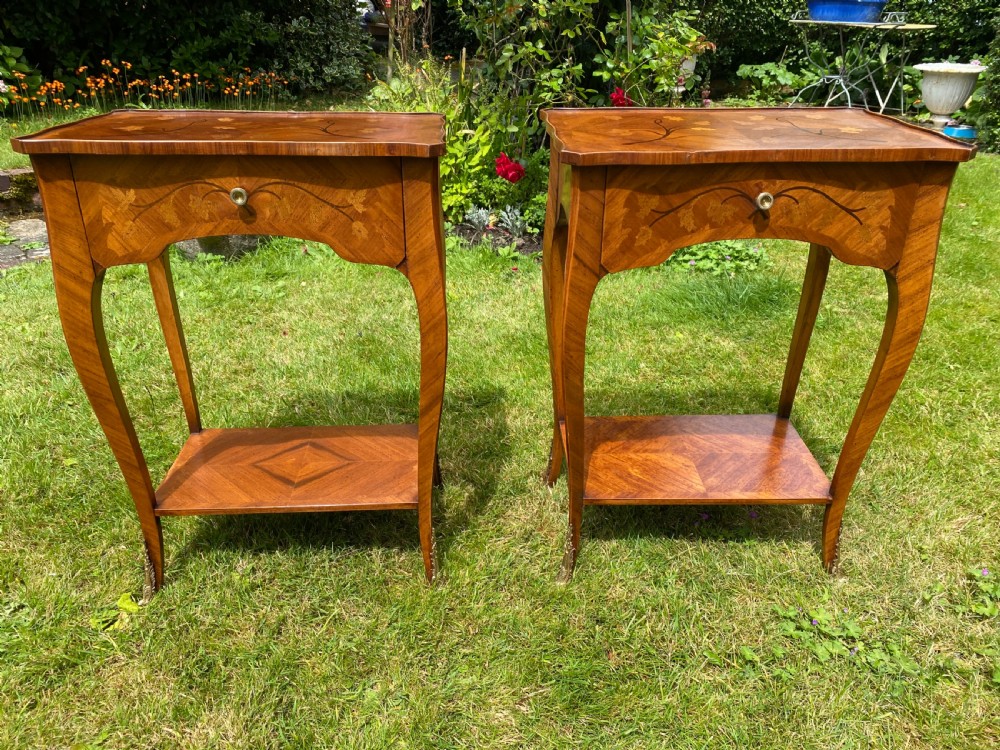 Pair of marquetry bedside tables  View VI