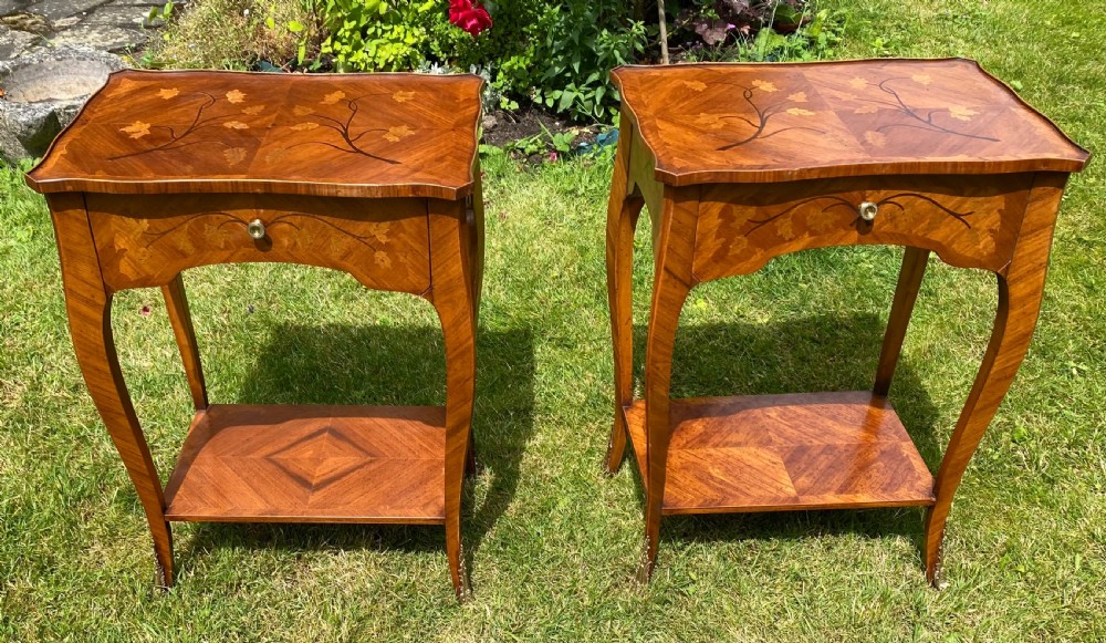 Pair of marquetry bedside tables  View VII