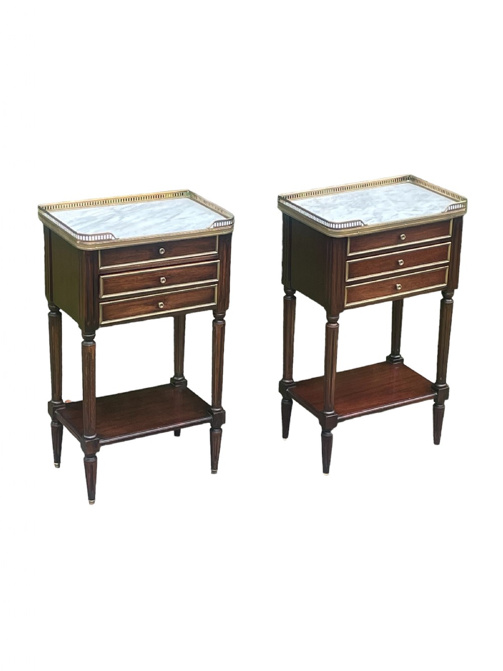 Pair of French Mahogany Bedside Tables 