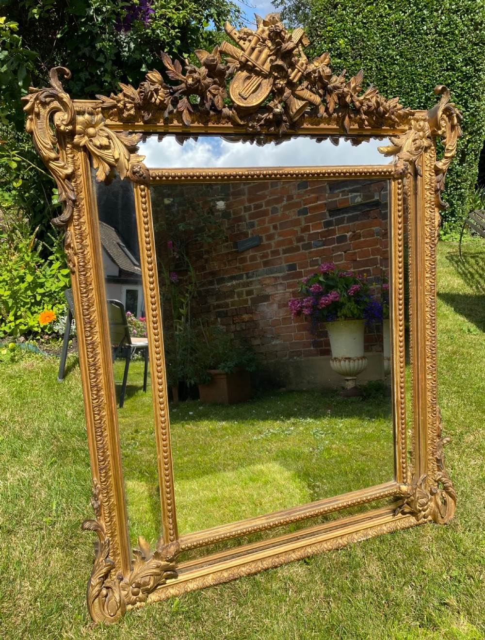 French 19th Century margin mirror  View II