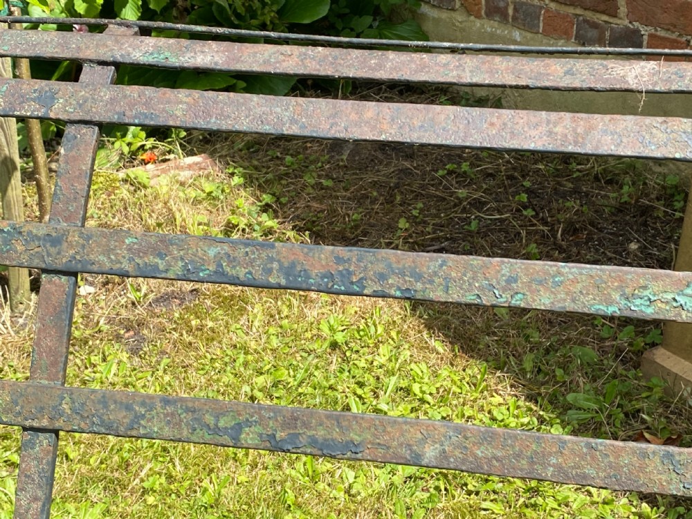 Wrought iron strapwork garden bench View VIII