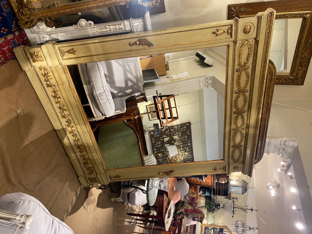 Very large painted 19th Century Overmantel mirror View IV