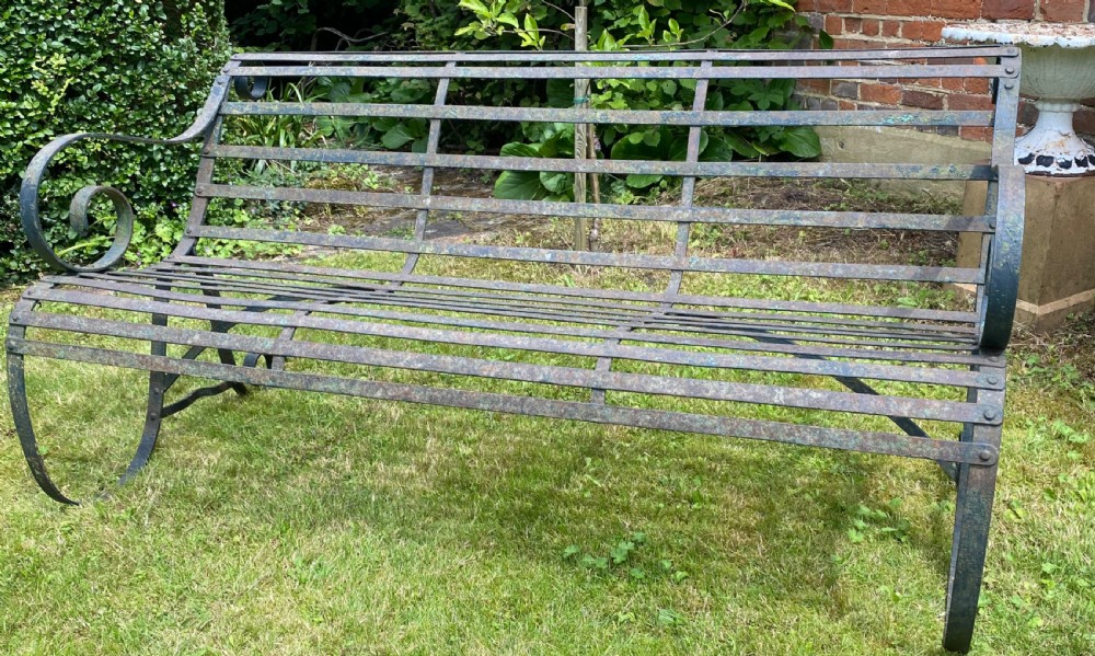 Early 19th Century strap work garden bench View VII