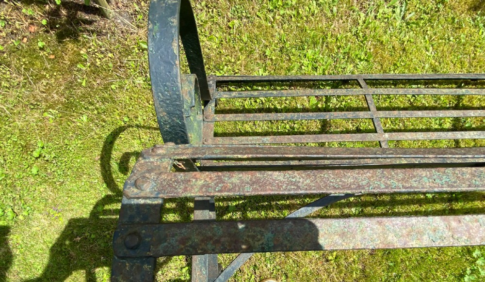Early 19th Century strap work garden bench View VIII