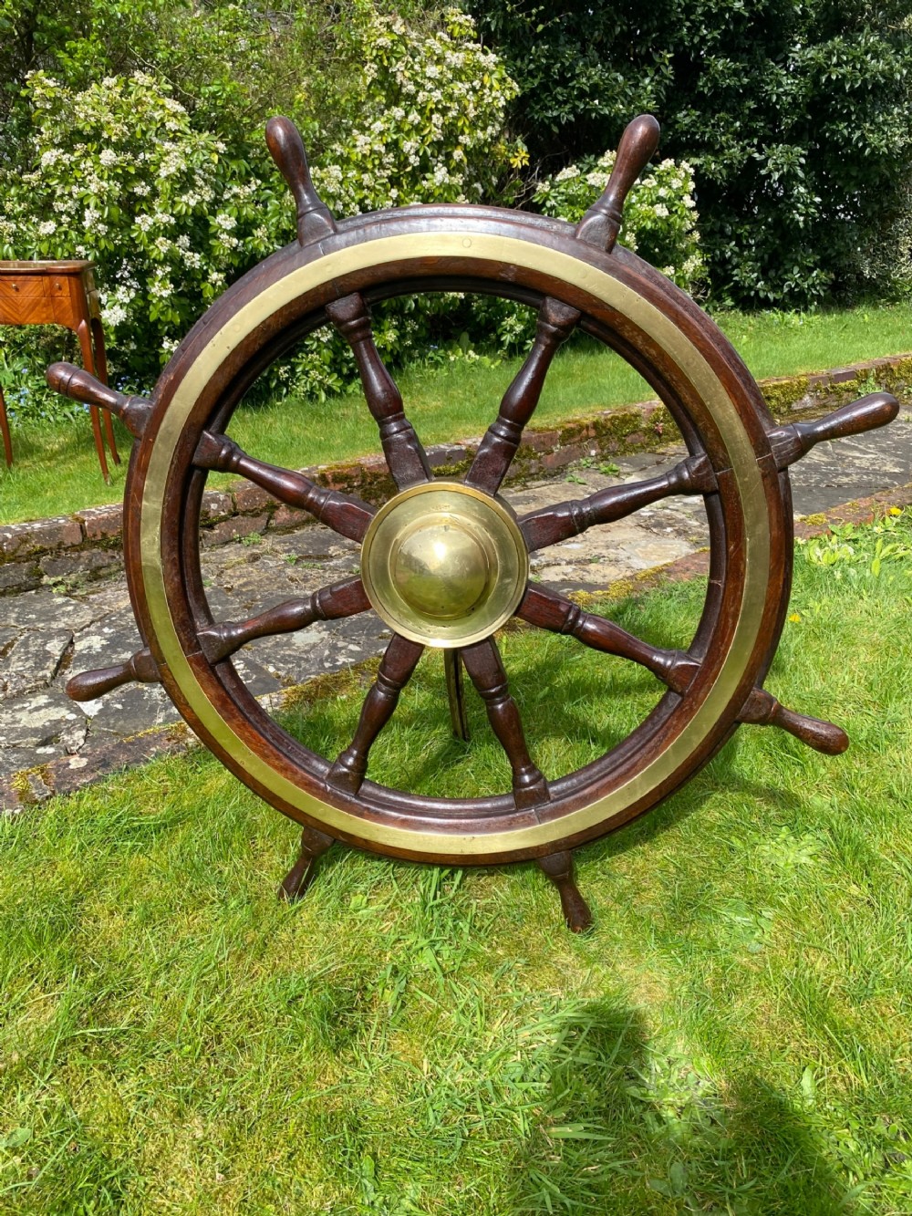 Large antique ships wheel