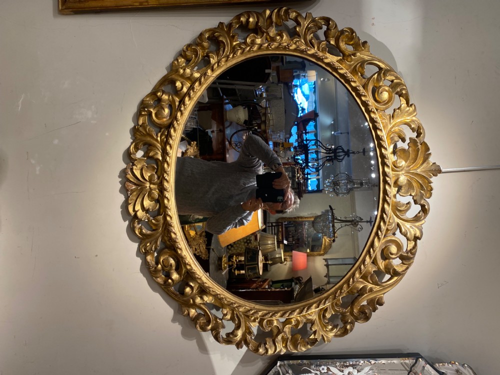 Early carved giltwood oval mirror View IX