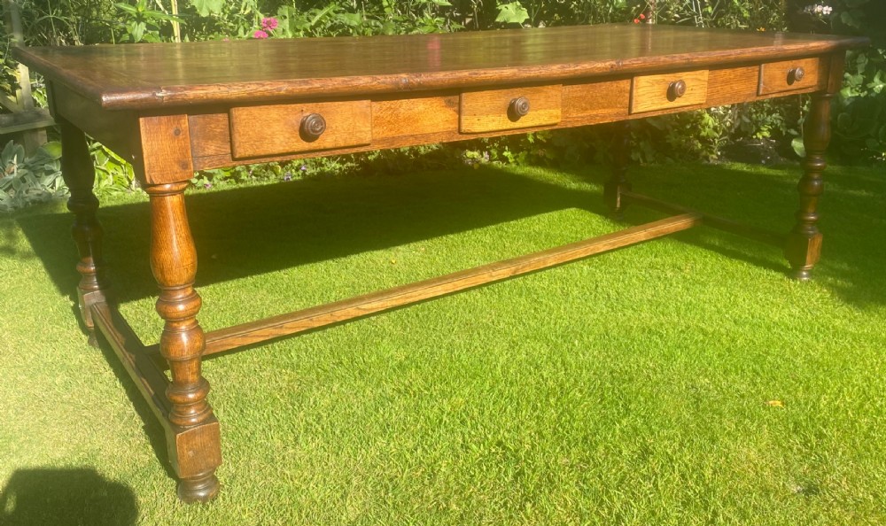Large oak farmhouse table  View VI