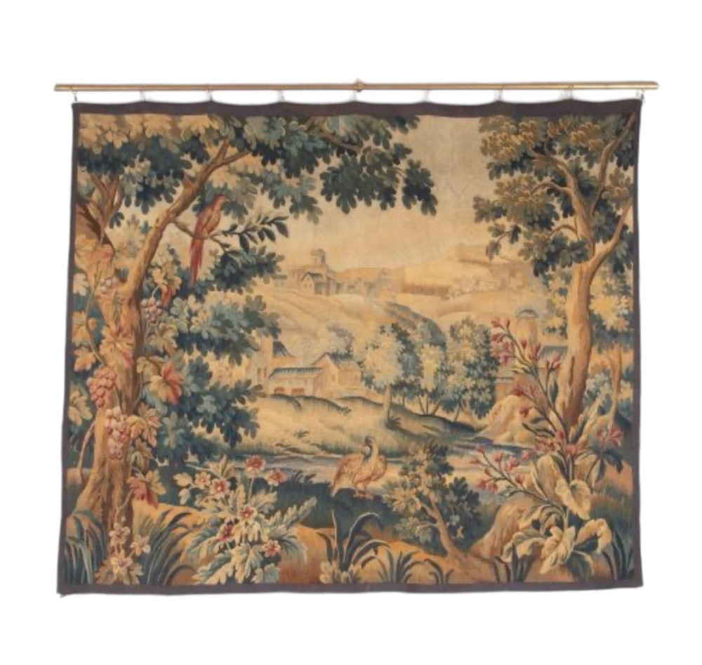19th Century Aubusson Verdure Tapestry 