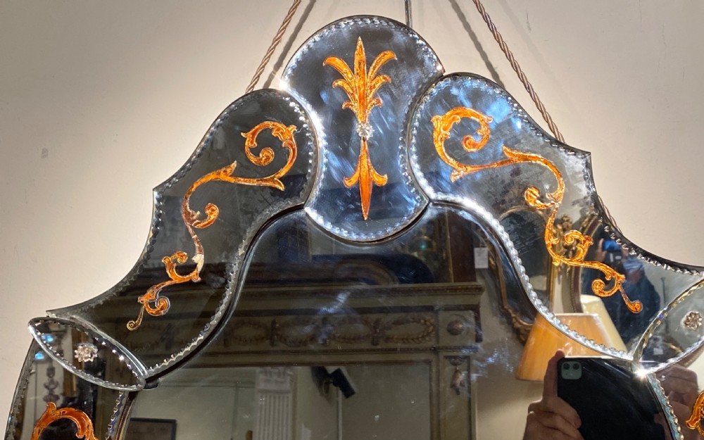 Venetian mirror with eglomise decoration  View III