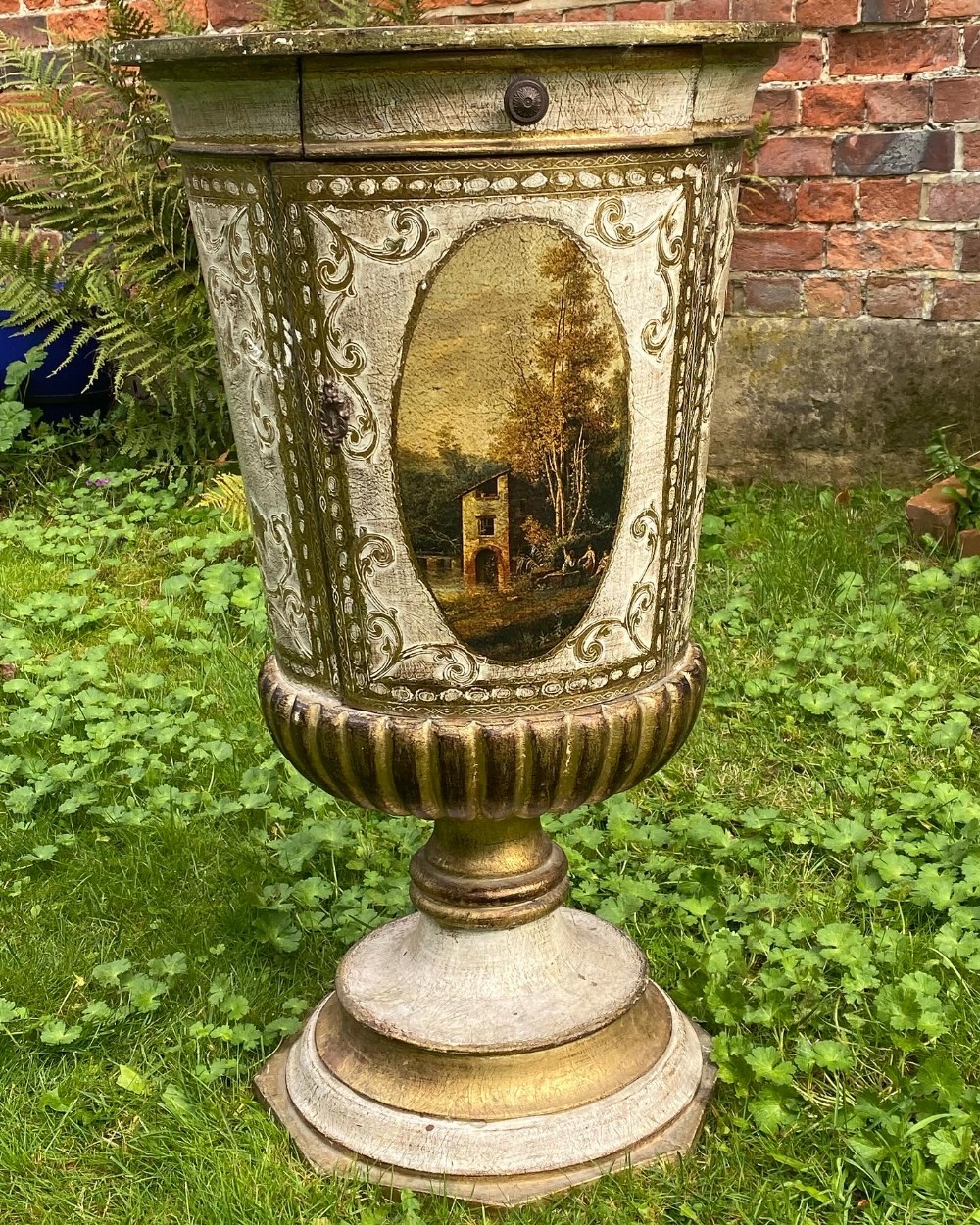 Venetian painted bedside table 