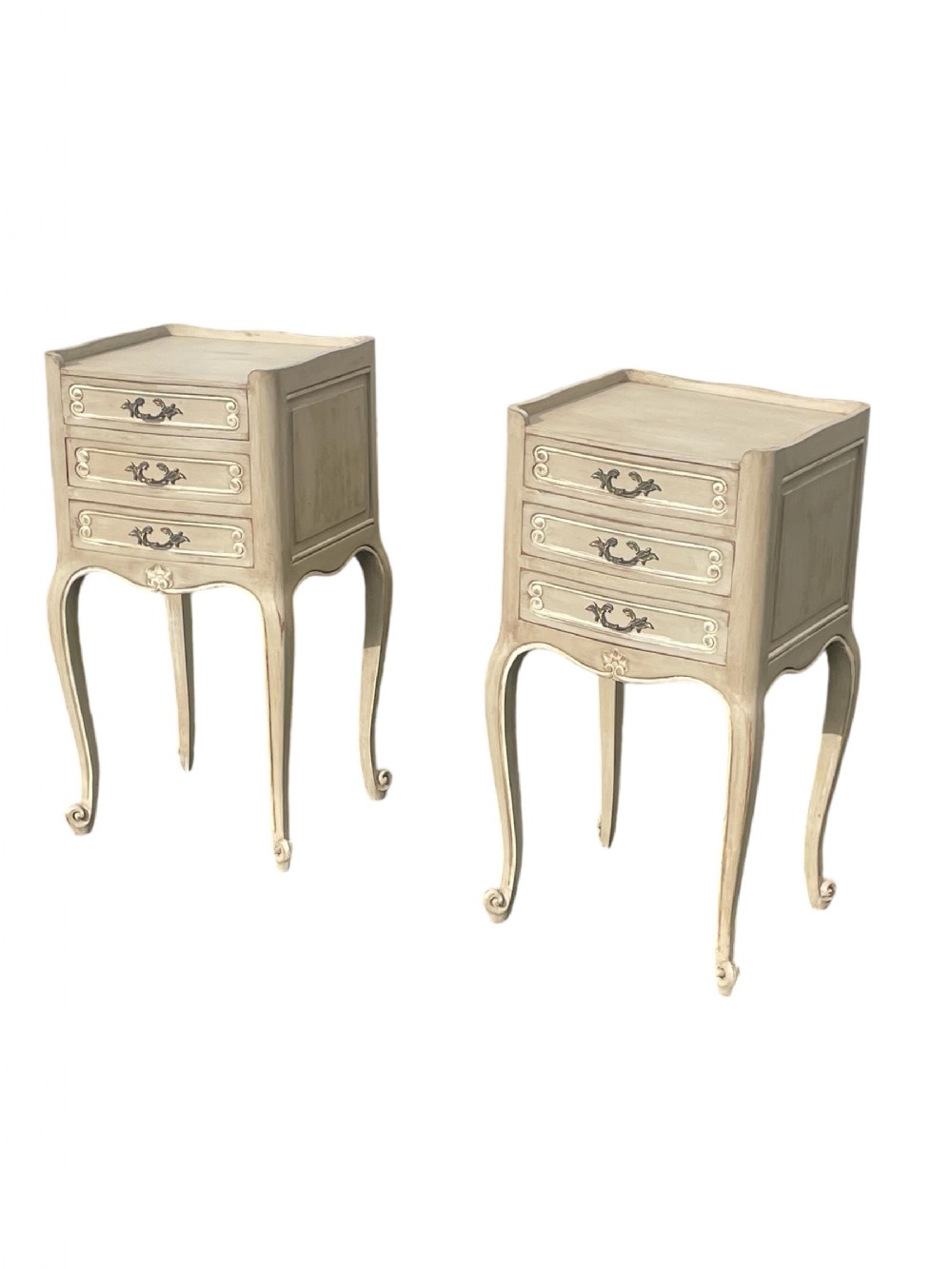 Pair Of French Painted Bedside Tables 