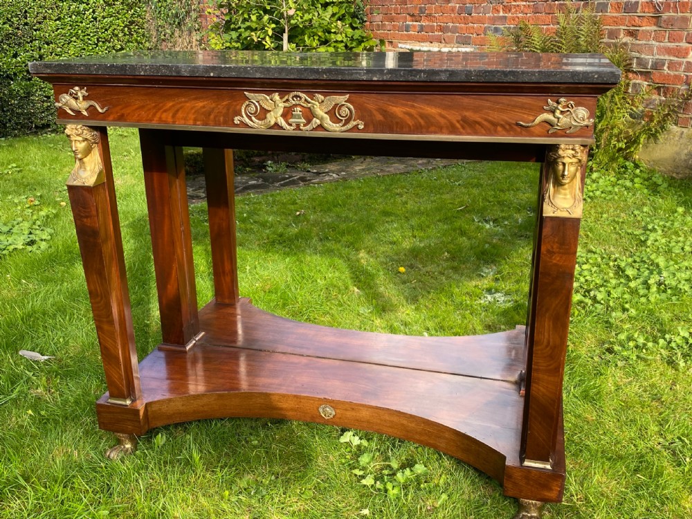 A French Empire console table in flame mahogany  View VII
