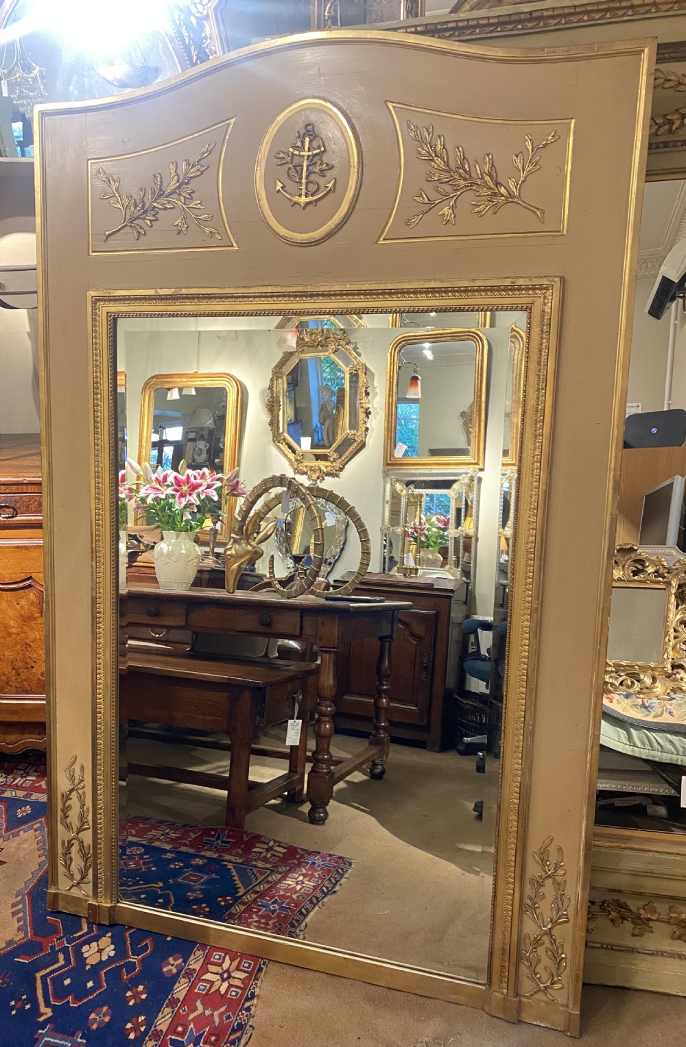 19th Century Trumeau mirror with anchor motif View III