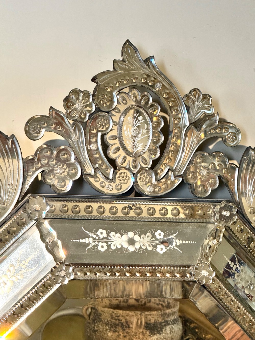 Large 19th century Venetian mirror  View II