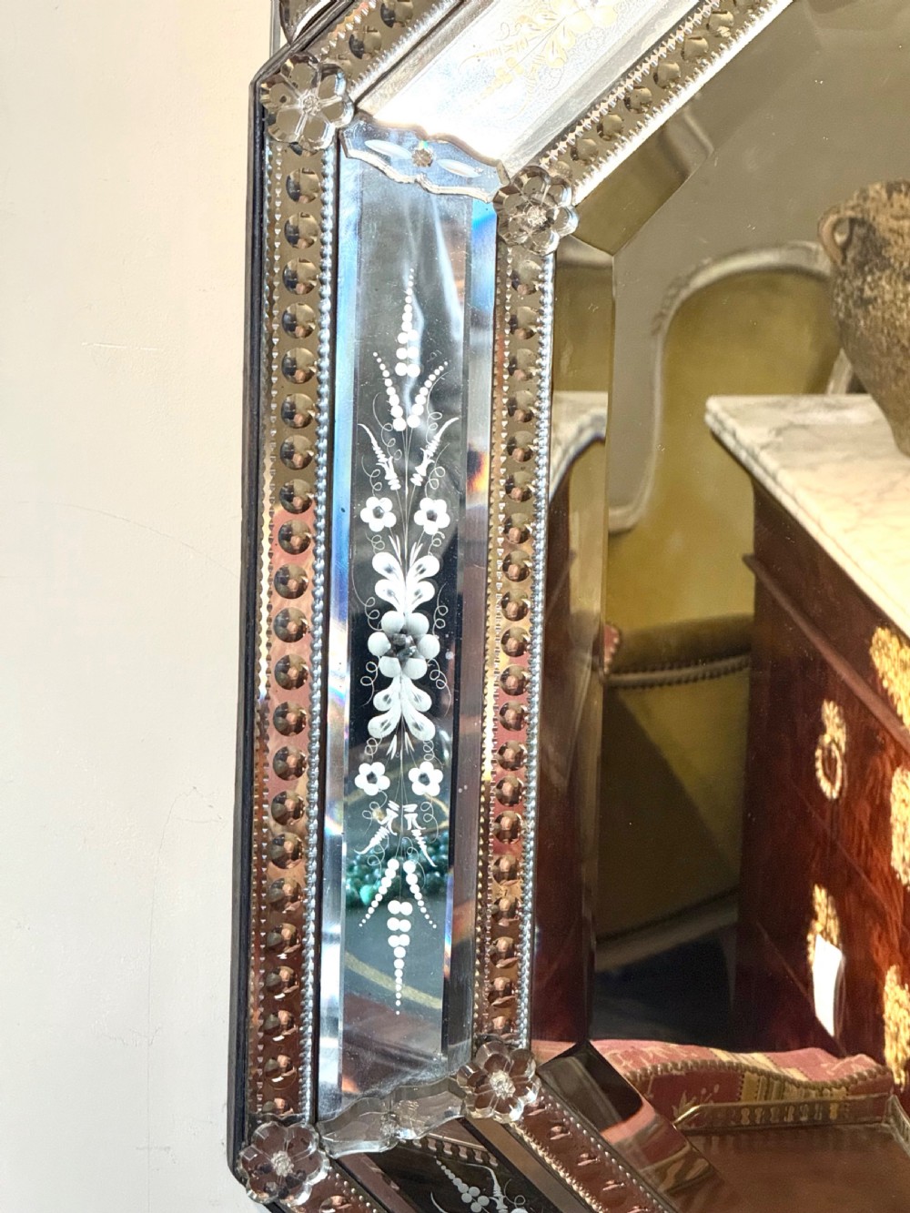 Large 19th century Venetian mirror  View III