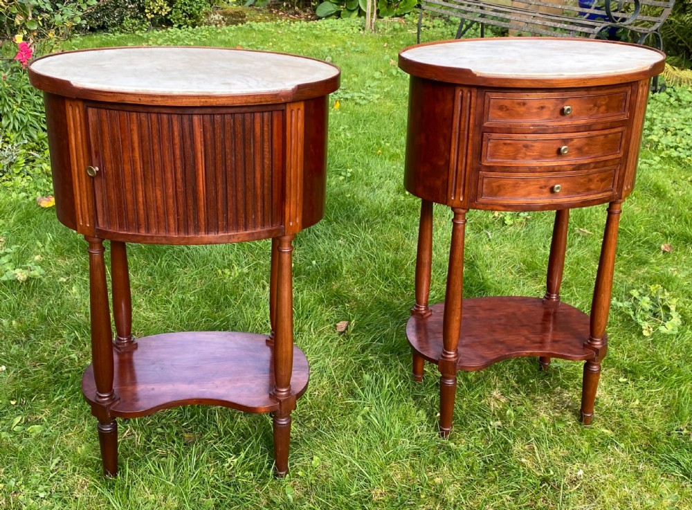 Pair of bedside tables in plum pudding mahogany 