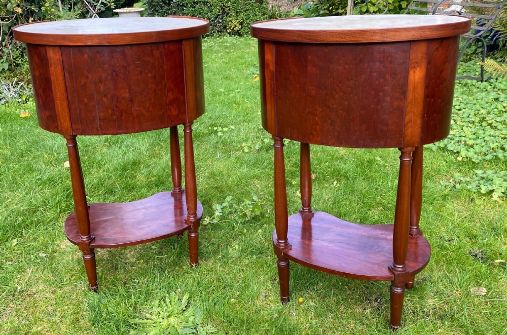 Pair of bedside tables in plum pudding mahogany  View III