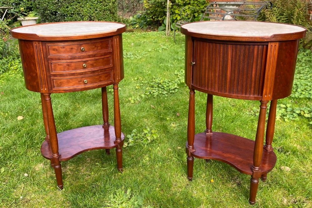 Pair of bedside tables in plum pudding mahogany  View V