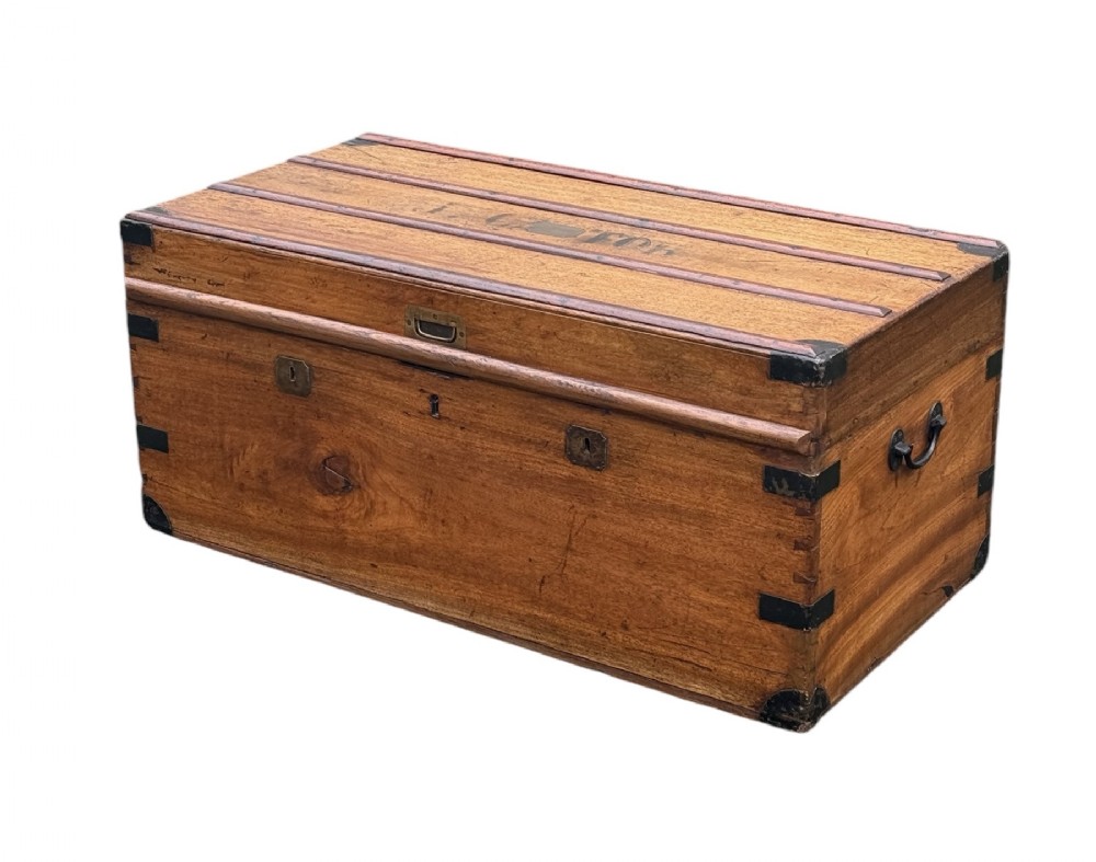 19th Camphor Wood  Travelling Trunk 