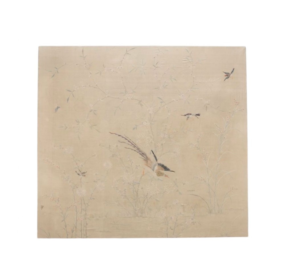 Early 20th C Chinese Embroidered Silk Panel 