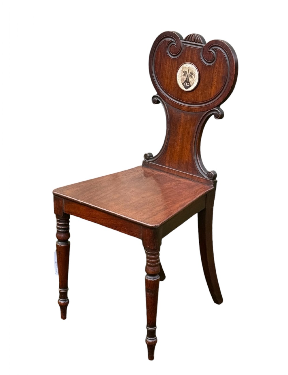 English Regency Period Mahogany Hall Chair 