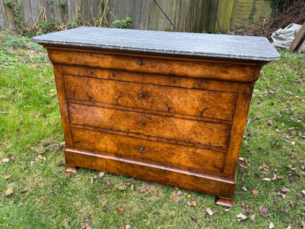 Louis Philippe burr walnut commode  View II