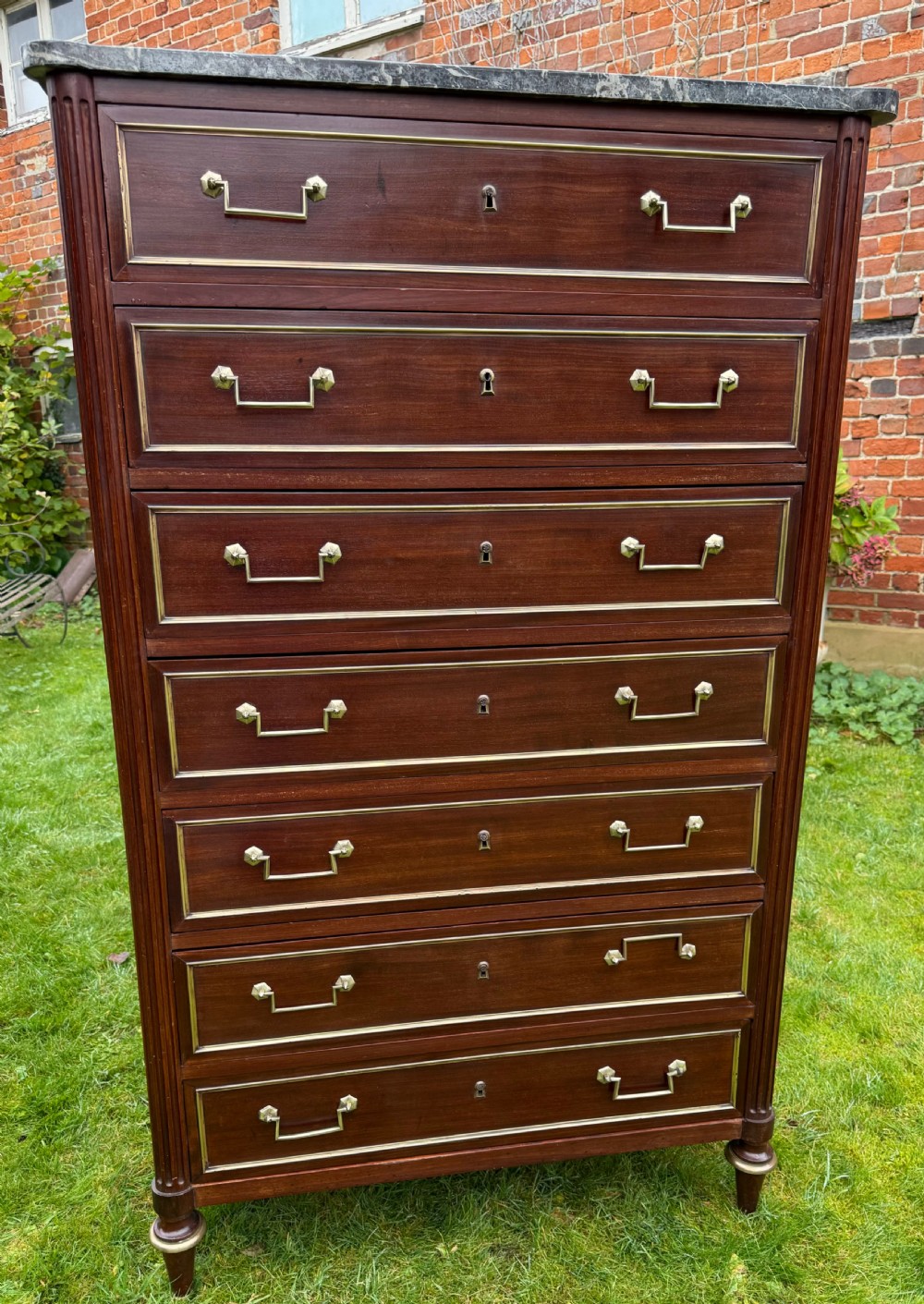 18th Century flame mahogany Semainier 
