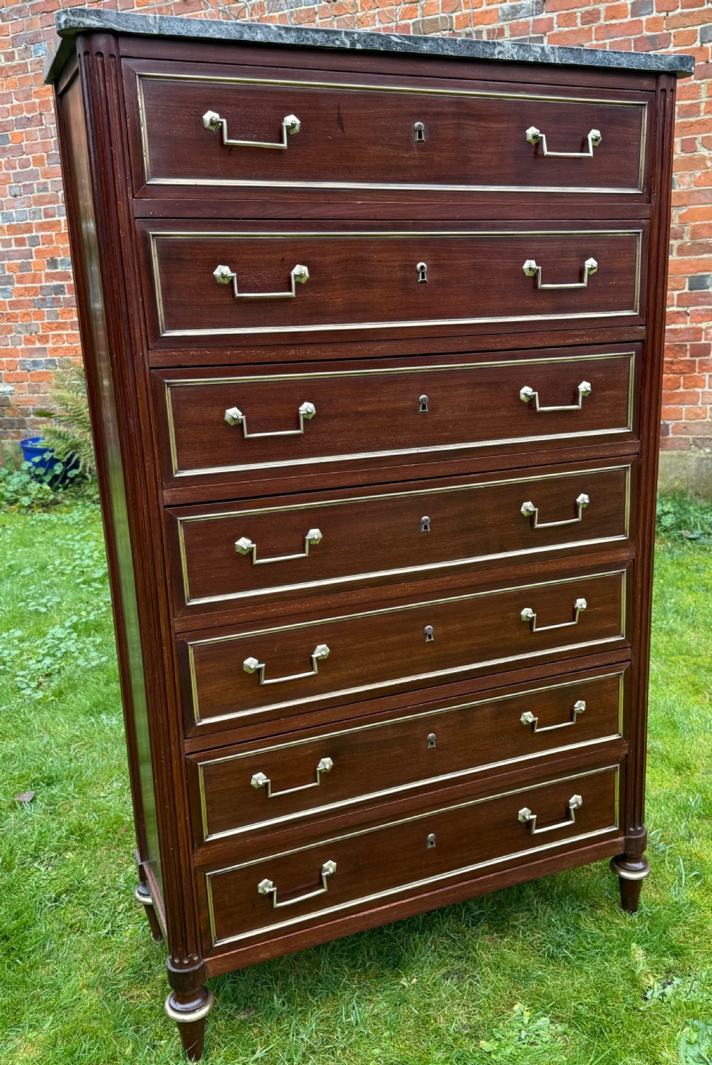 18th Century flame mahogany Semainier  View II