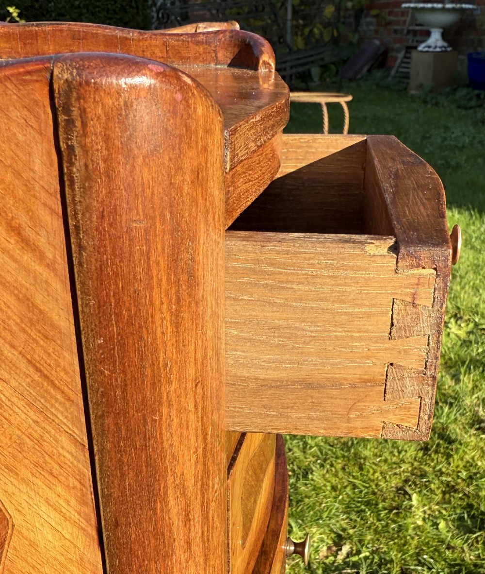 Pair of small marquetry bedside tables  View II