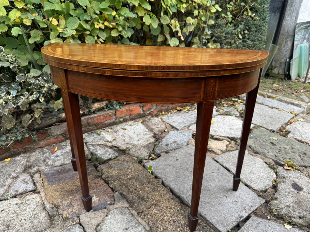 18th Century Demi lune tea table View II