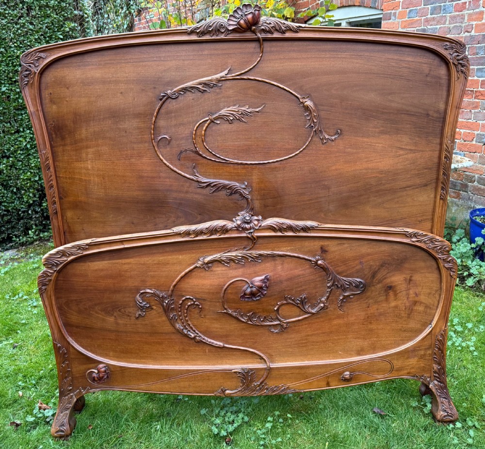 Art nouveau walnut bed View II