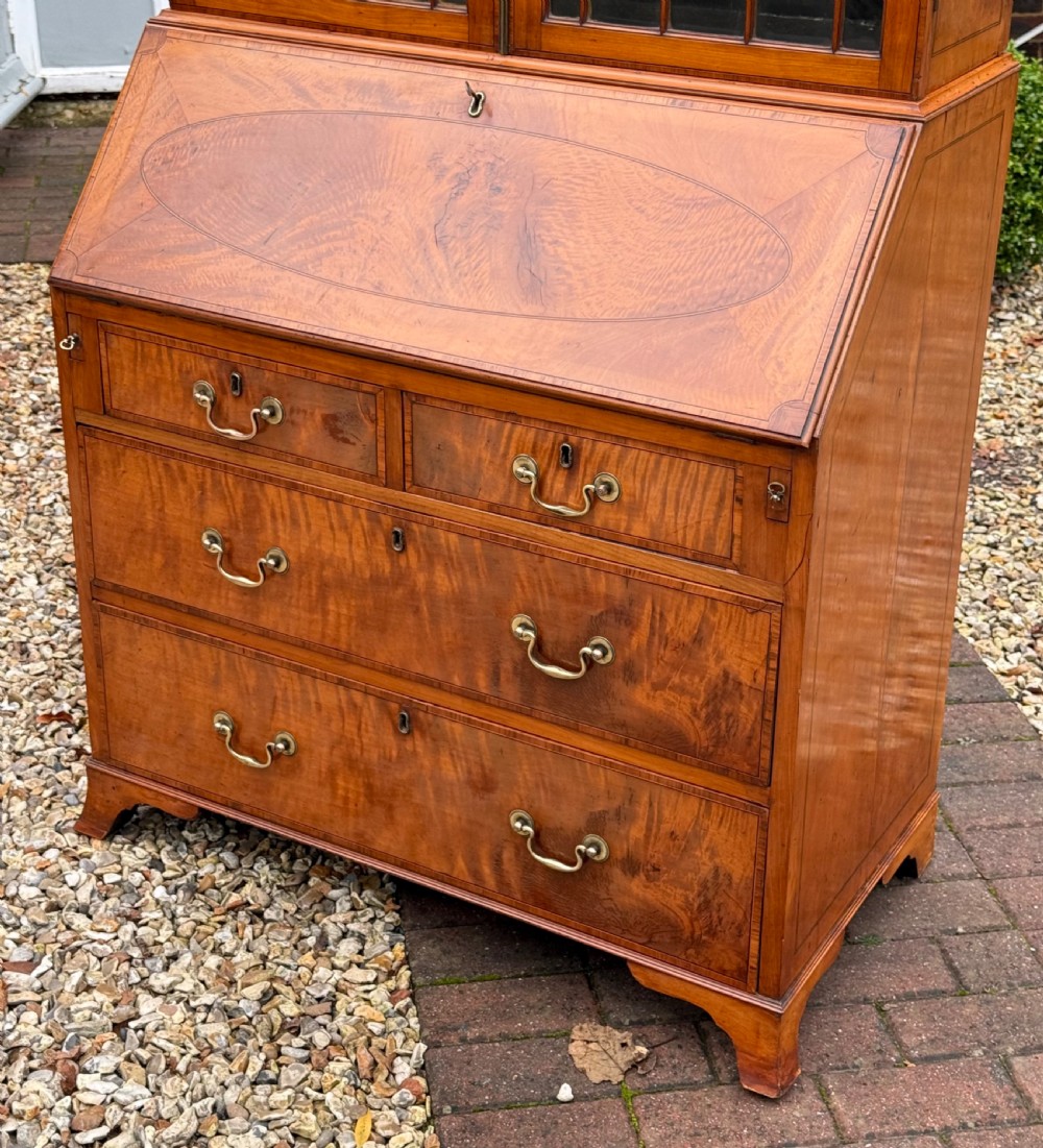 Satinwood Bureau Bookcase View III