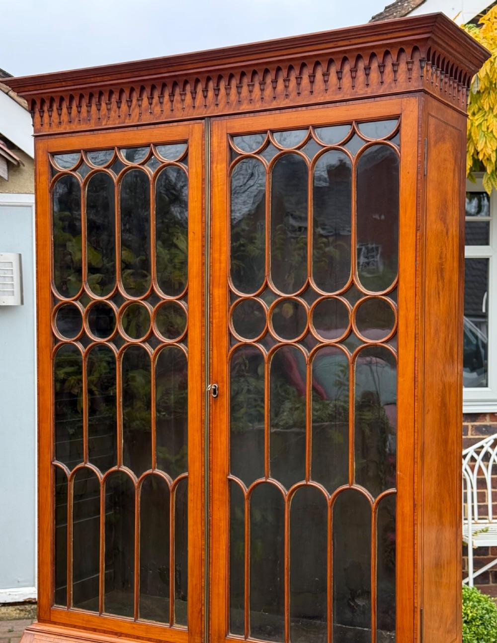 Satinwood Bureau Bookcase View IV