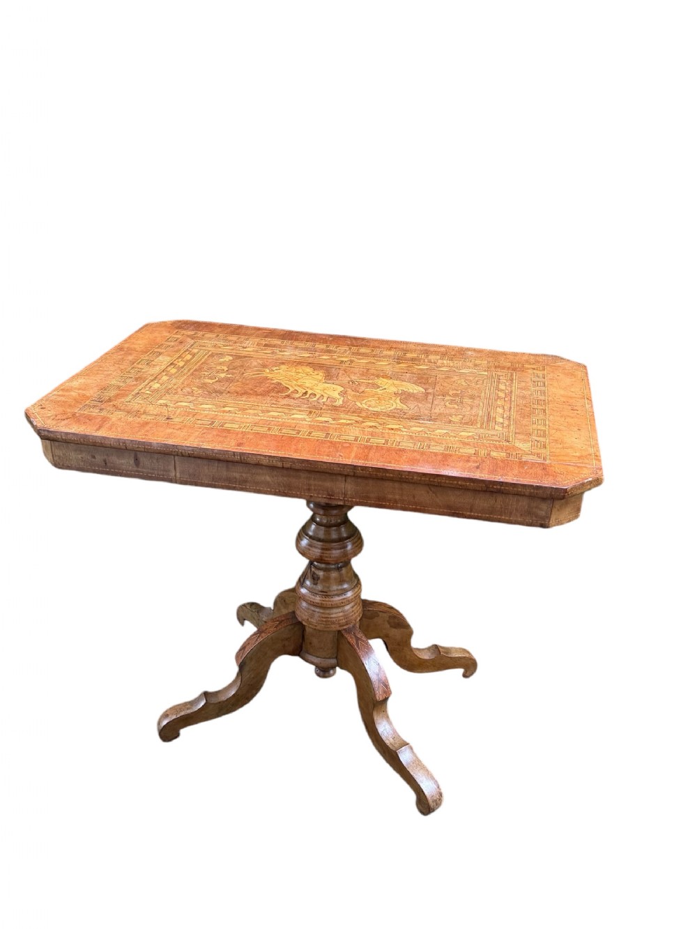 Italian 19th C Walnut Sorrento Table 
