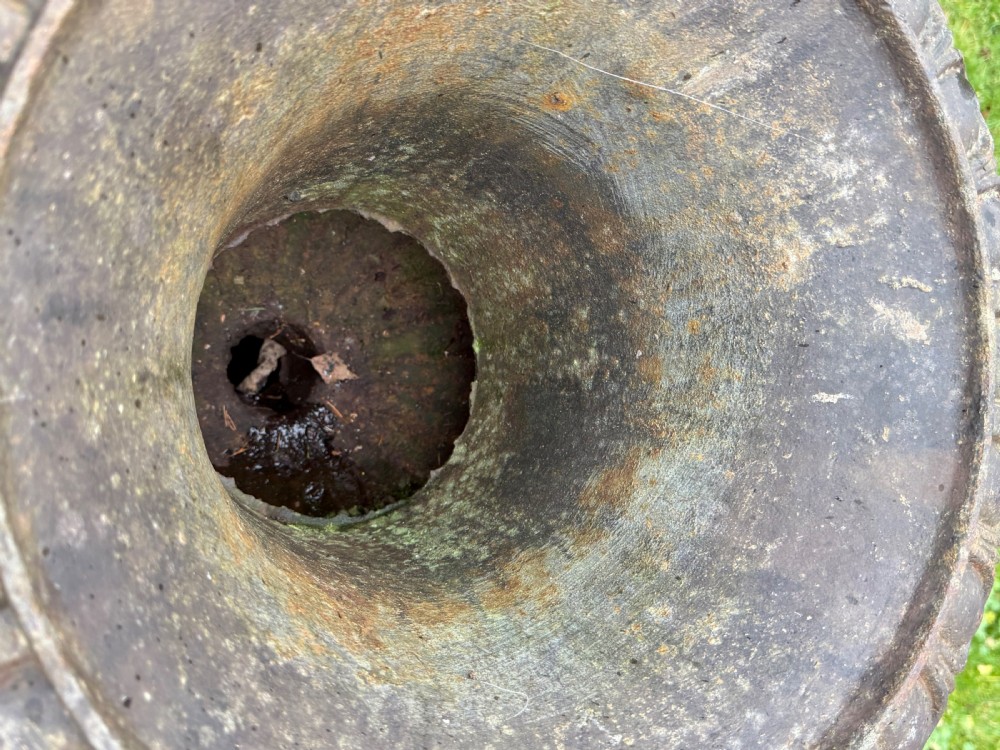 Pair of large cast iron garden pots  View IV