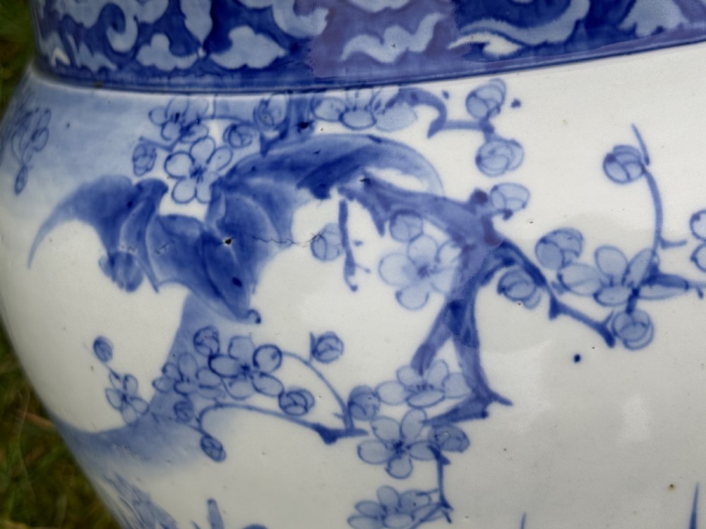 Large 19th Century blue and white jardiniere  View II