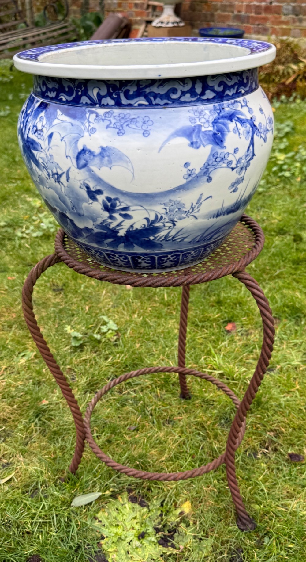 Large 19th Century blue and white jardiniere  View IV