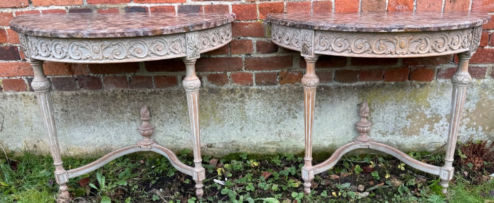 Pair of painted console tables 