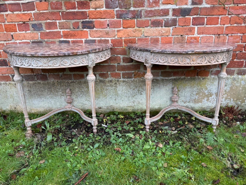 Pair of painted console tables  View II