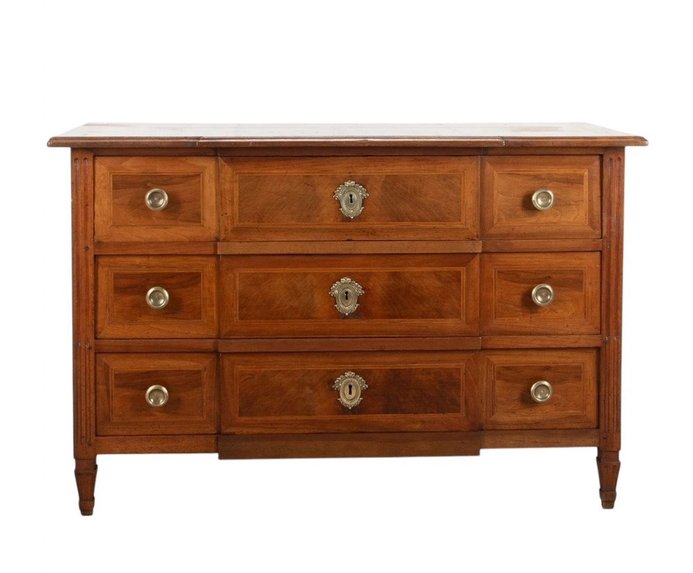 18th Century French Breakfront Walnut Commode 