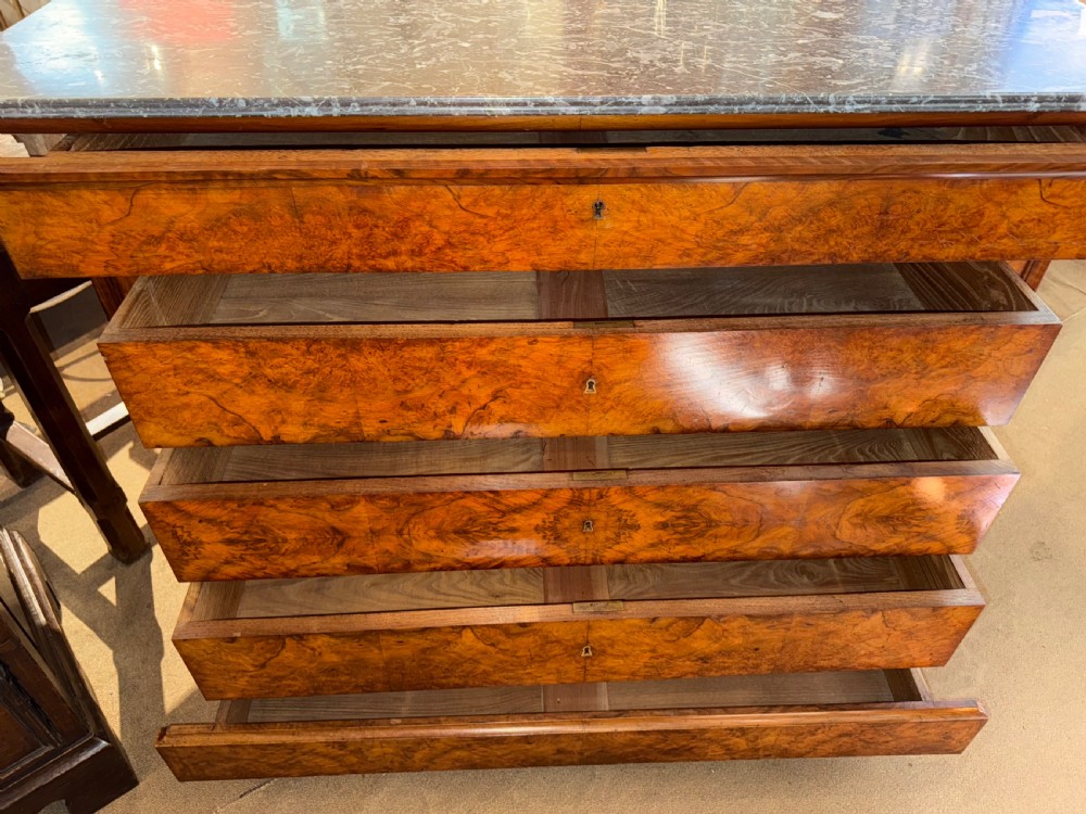 Burr walnut Louis Philippe commode  View V