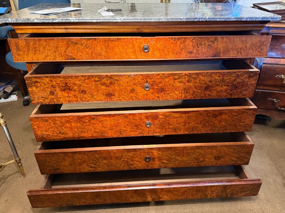Burr walnut Louis Philippe commode  View III